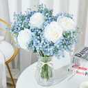 LYLYFAN Babys Breath Artificial Flowers,12 Pcs Gypsophila Faux Flowers for Wedding Party Home Garden Decoration Blue