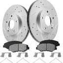 Front Brake Pads And Rotors Kit Compatible With 2013-2021 Honda Civic, 2003-2017 Accord, 31257 D914-7795 Automotive Replacement Brake Kits Geomet Drilled And Slotted Rotors 281.6mm(11.1in)