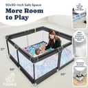 Todale Baby Play Pen - 50 x 50 x 27 in, Black - Portable Foldable Play Pen for Babies & Toddlers with Anti-Slip Base & Breathable Mesh Panels