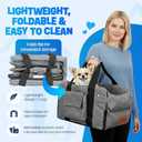 PawCruze Center Console Dog Car Seat for Small Dogs & Puppies - Travel Carrier for Console with Built-in Safety Leash, Foldable Design, Dual-Sided Cushion, Puppy Booster & Bonus Blue Chew Toy (Gray)