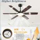 Fanbulous 52 Inch Ceiling Fans with Lights, Indoor/Outdoor Modern Ceiling Fan with Reversible Blade And 2 Rods, Quiet DC Motor, 3CCT & 6-Speed Remote Control, Dual Finish Blade for Living Room/Bedroom