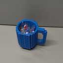 Build on Brick Coffee Mugs,Creative DIY Kids Party Cups with Building Blocks,Fun Novelty Gifts for Kids Childhood Adults Office Birthday Xmas,Blue