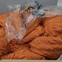 CozyLux King Size Comforter Set Burnt Orange Seersucker 7 Pieces Bed in a Bag King Comforter Set with Sheets, Terracotta Luxury Bedding Set with Down Alternative Comforter, Sheets, Pillowcases & Shams