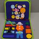 Toddler Busy Board, Montessori Sensory Toys for Boys, 1-4 Year Old Girl Toddler Travel Toys, Educational Learning Activities Board for Motor Skills, Birthday Gifts for Airplane Car, Blue Dinosaur