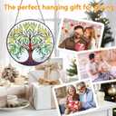 8" Tree of Life Suncatchers for Windows, Tree of Life Stained Glass Window Hanging,Sun Catcher for Windows, Tree of Lifes Decor with Hook,Suncatchers Trees Window Hangings Gifts for Mom