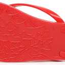 Women Flip Flops Jelly Shoes Thong Sandals Flat Slides Clear Jellies Pool Slippers Bathroom Summer Beach Size 8 Ladies Non Slip Dress Comfortable Quick Drying Soft (Red)