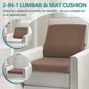 Shinnwa Lumbar Support Pillow for Recliner, Ultra-Soft Foam Back Support Pillow and Egg Crate Foam Seat Cushion 2-in-1 for Couch, Office Chair, for Back Pain Relief, Brown