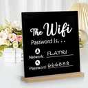 Wifi Sign, Wooden Wifi Sign for Guests for Restaurant Supermarket Office Home Bar Coffee, 8.46 * 8.46 Inch Wifi Password Signs for Home Essentials