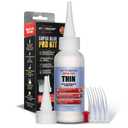 Starbond Super Fast Thin CA Glue Super Glue Pro Kit with Precision Microtips Anti-Clog Cap & Extra Nozzles Premium Cyanoacrylate Adhesive for Cracks, Joints, Woodturning, Hobby & Repairs, 2 oz