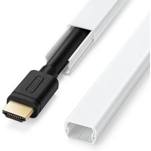 Cord Hider for One Cord, 102in Cable Hider, Paintable Wire Covers for Cords Wall, PVC Wire Hider, Single Cable Raceway for A Thick Extension Cord, Wall Cord Concealer, 6xL17in W0.59 H0.4in, White Cord Hider for One Cord, 102in Cable Hider, Paintable Wire Covers for Cords Wall, PVC Wire Hider, Single Cable Raceway for A Thick Extension Cord, Wall Cord Concealer, 6xL17in W0.59 H0.4in, White