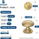 30 Pack Cabinet Knobs 1-3/16 Inch Round Champagne Bronze Dresser Drawer Knobs Zinc Alloy Hardware with Wide Base for Kitchen Bedroom Bathroom