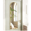 Full Length Mirror 48x14 Inches - Over The Door Hanging Mirror for Bedroom, Living Room, Closet - Arch Floor Mirror, Door Mirror with Gold Frame - No Drill Easy Install