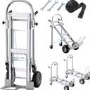 Hand Trucks Heavy Duty Aluminum Dolly Cart, 3 in 1 Design 1000 Lbs Capacity with Solid Wheels - Foldable, Portable, Ergonomic Handle, Perfect for Construction, Warehouses, Factories, Indoor & Outdoor