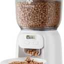 Automatic Cat Feeder: 4L Cat Food Dispenser Timed Precise Auto Feeder Programmable 1-6 Meals- Easy to Clean& Dual Power with Desiccant Bag Keeps Food Fresh- Reliable Pet Feeder for Cats (White-Basic Edition)