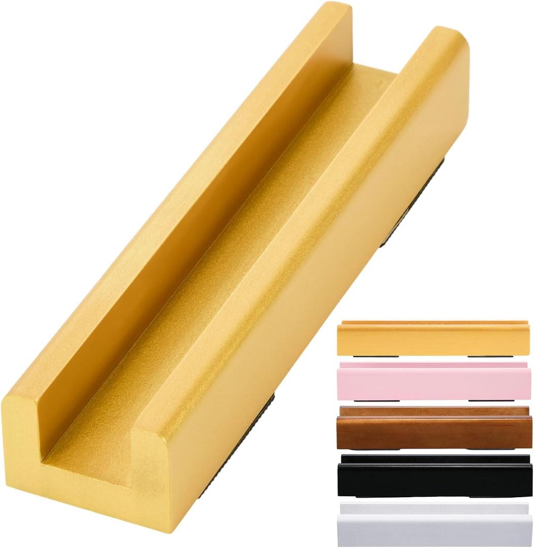 1 Pcs Wooden Floor Mirror Stand Anti Slip Base for Full Length Mirrors Stable Support Holder Bracket with Enlarged Non Slip Pads for Home Mirror Frames (9.8 x 2.3 x 1.5 Inches,Gold)