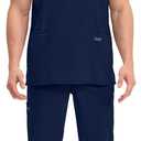 Cherokee Men's V-Neck Top Traditional fit with 4 Pockets, Ultra Soft, Durable, Fade Resistant, 2-Way Stretch Fabric - WW695 (Blue, S)