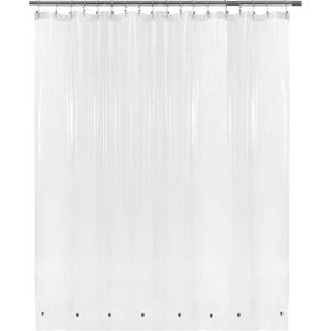 Barossa Design Extra Wide Shower Curtain Liner 108" x 72" with 8 Magnets - Waterproof PEVA Around Shower Liner for Bathroom, PVC Free, Metal Grommets - Clear, 108X72