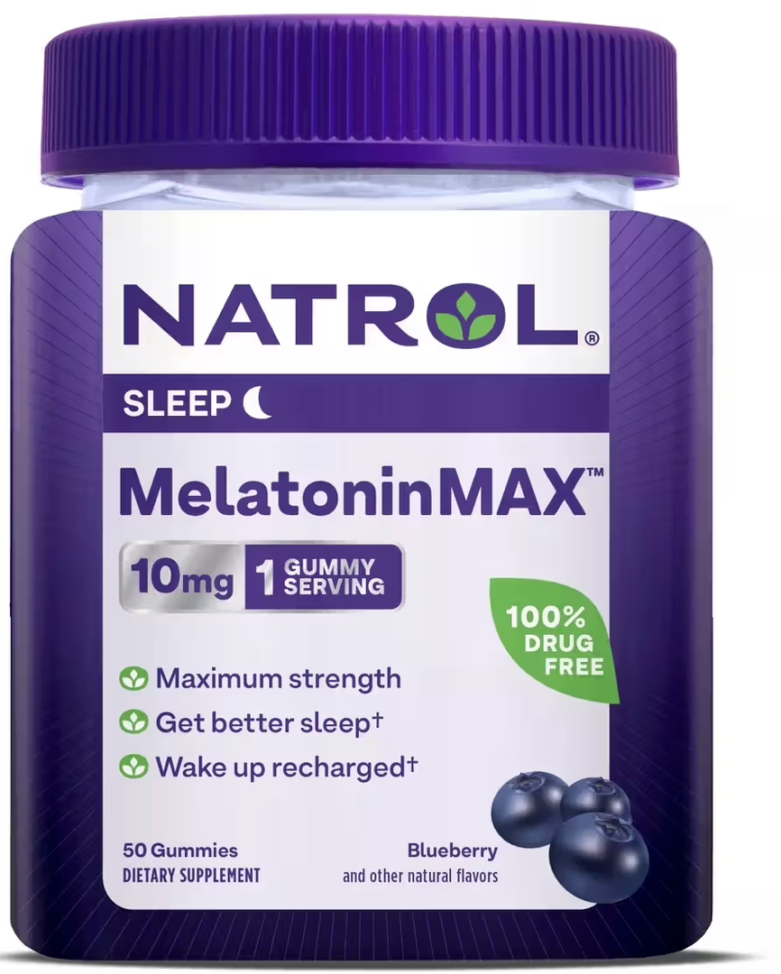 Natrol Melatonin 10mg Sleep Aid Supplement, 80 Count MelatoninMax Gummies, Blueberry Flavor, 10 mg Melatonin Gummies for Occasional Sleeplessness, 80 Day Supply