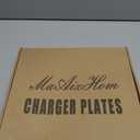 13 Inch Antique Gold Charger Plates Set of 6 Round Plastic Plates Matte Finish Faux Rattan Woven Texture Charger plates for Wedding Party Christmas (537)
