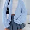 PRETTYGARDEN Cardigan Sweaters for Women Trendy Fall Fashion 2026 Long Sleeve Chunky Knit Cardigans Winter Clothing Outfits (Blue, M)