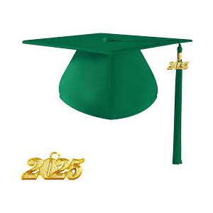 Unisex Adult Matte Graduation Cap with Tassel Year Charm 2025 Pack of 2
