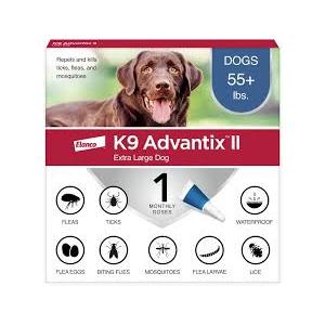 K9 Advantix II XL Dog Vet-Recommended Flea, Tick & Mosquito Treatment & Prevention | Dogs Over 55 lbs. | 1-Mo Supply (Pack of 3)