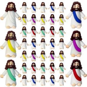 Mini Jesus Figures, Set of 30pcs Action Figures Little Jesus Figures, Tiny Jesus Figures to Hide and Seek Religious Gifts for Easter Egg Stuffers (White)