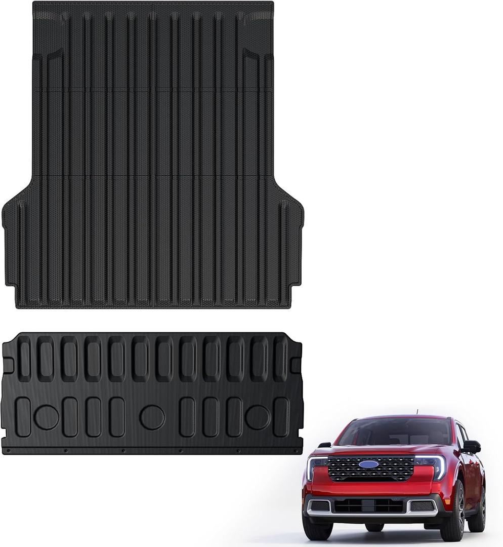 Mabett Truck Bed Mat and Tailgate mat for Ford Maverick Accessories 2026 2025 2024 2023 2022, Replacement All-Weather Truck Bed Liner Custom Fit Maverick Gasoline/Hybrid