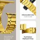 Fullmosa Bands Compatible with Apple Watch Band 41mm 40mm 38mm, Stainless Steel iWatch Band with Case for Apple Watch Series 9 8 7 6 5 4 3 2 1 SE3/2/1, Golden