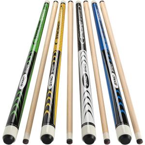 Pool Cue Sticks - Pool Sticks for Adults, Short Pool Cues 48" Set of 4 Professional 15oz Billiard Queue Canada Maple Wood, for Billiard Game Bars and Home Practice (Yellow Green Black Blue)