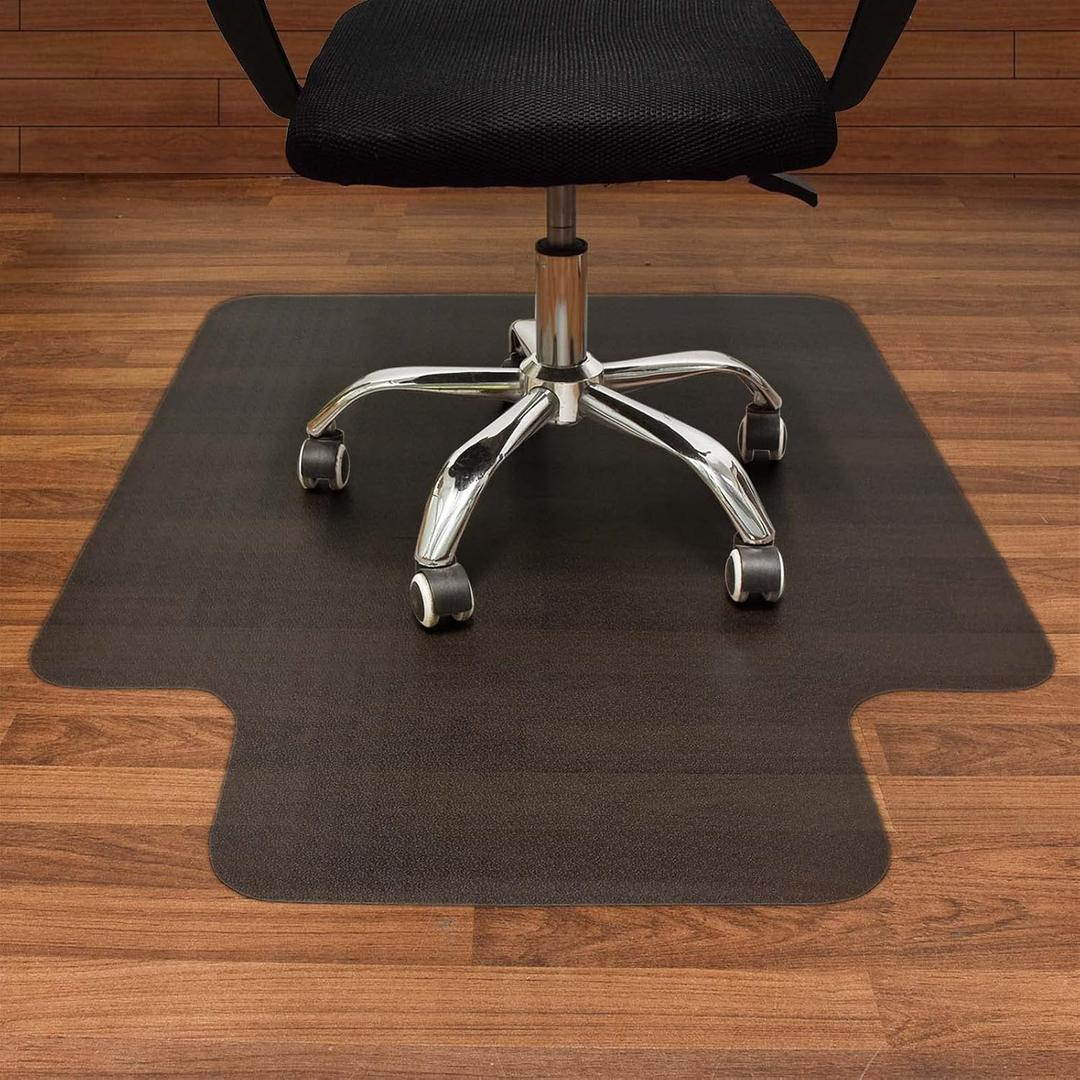 AiBOB Office Chair Mat for Hardwood Floor, 36 X 48 inches, Hard Floor Chair Mats Under Computer Desk, Easy Glide for Rolling Chairs, No Curling (Black)
