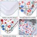 Vesici 3 Pcs Red White Blue Wildflower Graduation Serving Trays 13 x 10 Inch Floral Class of 2026 Congrats Grad Melamine Platters Reusable Rectangular Serving Dishes for Graduate Party Snack Dessert