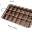 Brownie Pan with Dividers, Non Stick Brownie Baking Pan, 18 Pre-slice Carbon Steel Bakeware Tray with Grips for Oven Baking Bread, Square Mold Tray for Baking Cake Biscuit Muffin, 12X8X2''