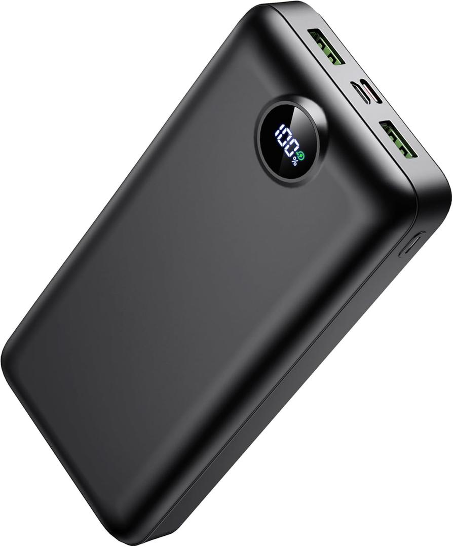 Portable Charger Power Bank 50000mAh 22.5W Fast Charging USB C Battery Bank External Battery Pack Digital Display Phone Charger with 3 Output & 2 Input for iPhone 17/16/15/14/13/12, Samsung etc Black