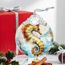 Christmas Ornaments: Stained Glass Ornament, Christmas Tree Ornament, Hanging Ornaments for Home Decor & Xmas Tree Decorations Exquisite Holiday Decor, Gifts & Holiday Present - Seahorse