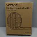 YISSVIC Electric Fly Swatter Foldable Bug Zapper Racket 2 in 1 Mosquito Killer with Purple Attractant Light Rechargeable 1800mAh for Indoor Home Backyard Patio Camping (Black)