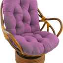 Blazing Needles Microsuede Tufted High Back Chair Cushion, 48" x 24", Ultra Violet