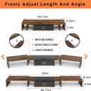 WESTREE Triple Dual Monitor Stand Riser with Drawer,Extra Large Adjustable for 2~3 Monitors,Solt for Phone & Tablet, Desktop Organizer Stand for Computer,Laptop,Printer,TV