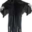 72" Halloween Decorations Outdoor Grim Reaper, Dark Faceless Hanging Ghost Decor Halloween Prop with Sound Activated, Scary Reaper with Light Mask in Dark Horror Robe for Haunted House