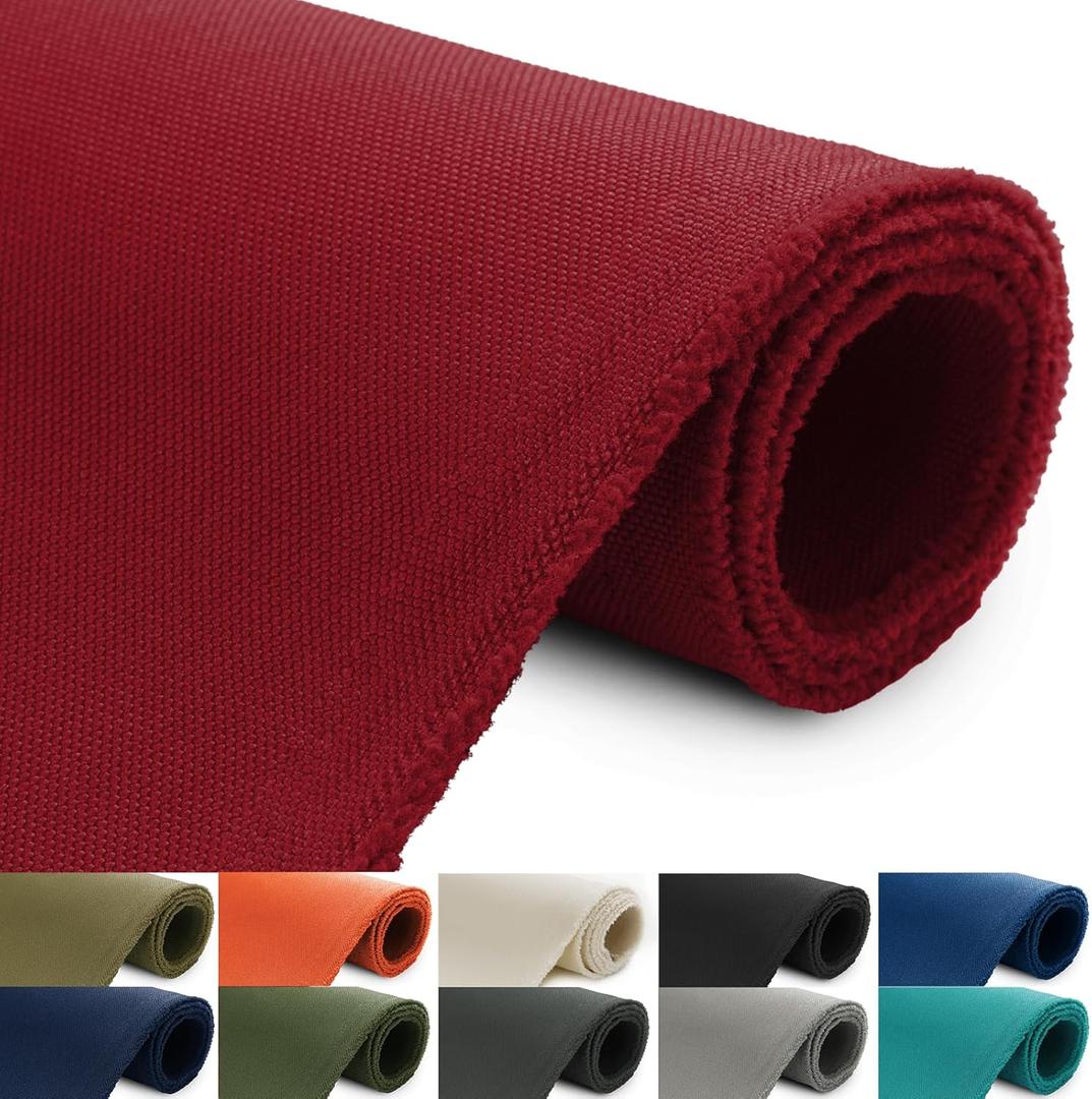 Thickened Waterproof Canvas Fabric by The Yard 1200D 58" W Outdoor Upholstery Material Heavy Duty Cordura Fabric Water Resistant Sewing Material for Chair Patio Cushion Purse Bag 5 Yard Red
