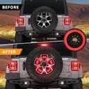 Upgraded Spare Tire Brake Light for Jeep Wrangler JL JLU 360 LEDs Super Bright 3rd Third Brake Light Plug-and-Play Rear Ring Wheel Light fit for Jeep Wrangler 2018 2019 2020 2021 2022 2023 2024 2025