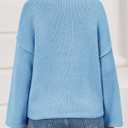 Cicy Bell Womens Oversized Crew Neck Sweater Fall Long Sleeve Knit Tops Trendy Casual Loose Fit Pullover Sweaters (Blue, M)