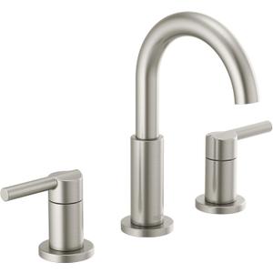 Delta Nicoli Brushed Nickel Faucet 3 Hole, 8 Inch Widespread Bathroom Sink Faucet for Vanity, Push-Pop Drain Assembly, Stainless 35749LF-SS
