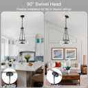 13.78 Inch Black Farmhouse Glass Pendant Lights