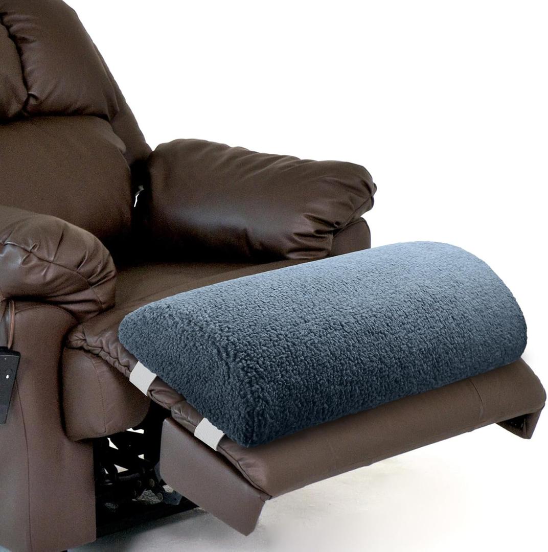 Wesiti Recliner Foot Pillow Cushion High Resilience Sherpa Memory Foam Bolster Sleeping Rest Multipurpose Half Roll Leg Pillow Suitable for Bed Chair Sofa Headrest Back Lumbar Leg Support(Haze Blue)