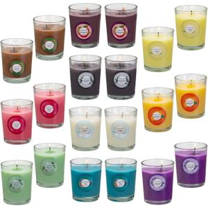 Scented Candles, Jasmine, Rose, Vanilla, Bergamot, fig, Lavender, Lemon, Spring,Strawberry, Rosemary, Aromatherapy Candles,Soy Wax Glass Jar Candle - 20 Pack