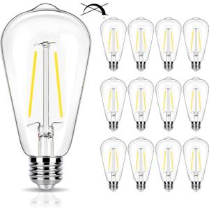 12 Pack 400LM LED Edison Bulbs 40 Watts Equivalent, 4 Watt LED Vintage Light Bulb, 5000K Daylight ST19 Light Bulb, E26 Base for Light Fixtures, Not Dimmable