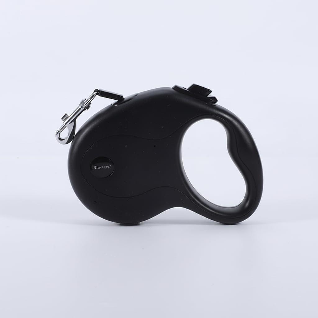 Maesopet Retractable Dog Leash, 360° Tangle-Free Dog Lead, Soft Grip, One-Hand Brake, Black