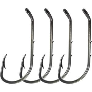 Baitholder Fishing Hooks 100pcs/ Pack Barbed Shank Down Eye Fishing Offset Hooks(8#-6/0)