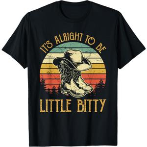 Its Alright To Be Little Bitty Country Music Toddler T-Shirt (Small, Black)